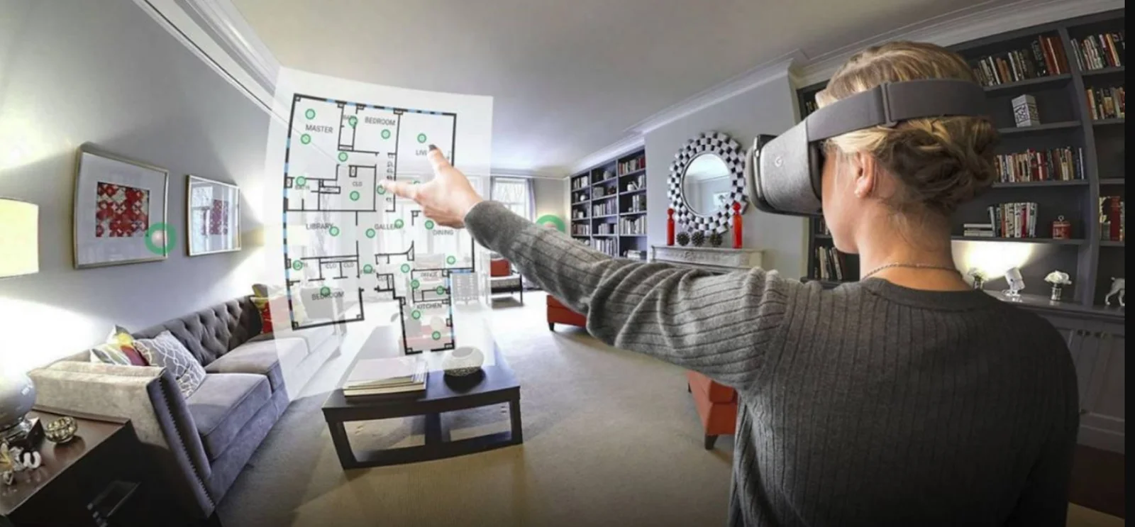 Female Experience Virtual Reality in Real Estate in House - Euphoria XR