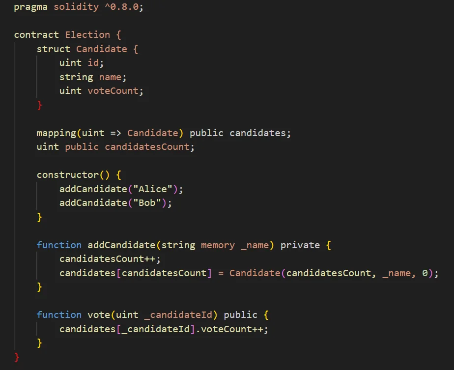 Create Smart Contract (Election.sol) - Euphoria XR