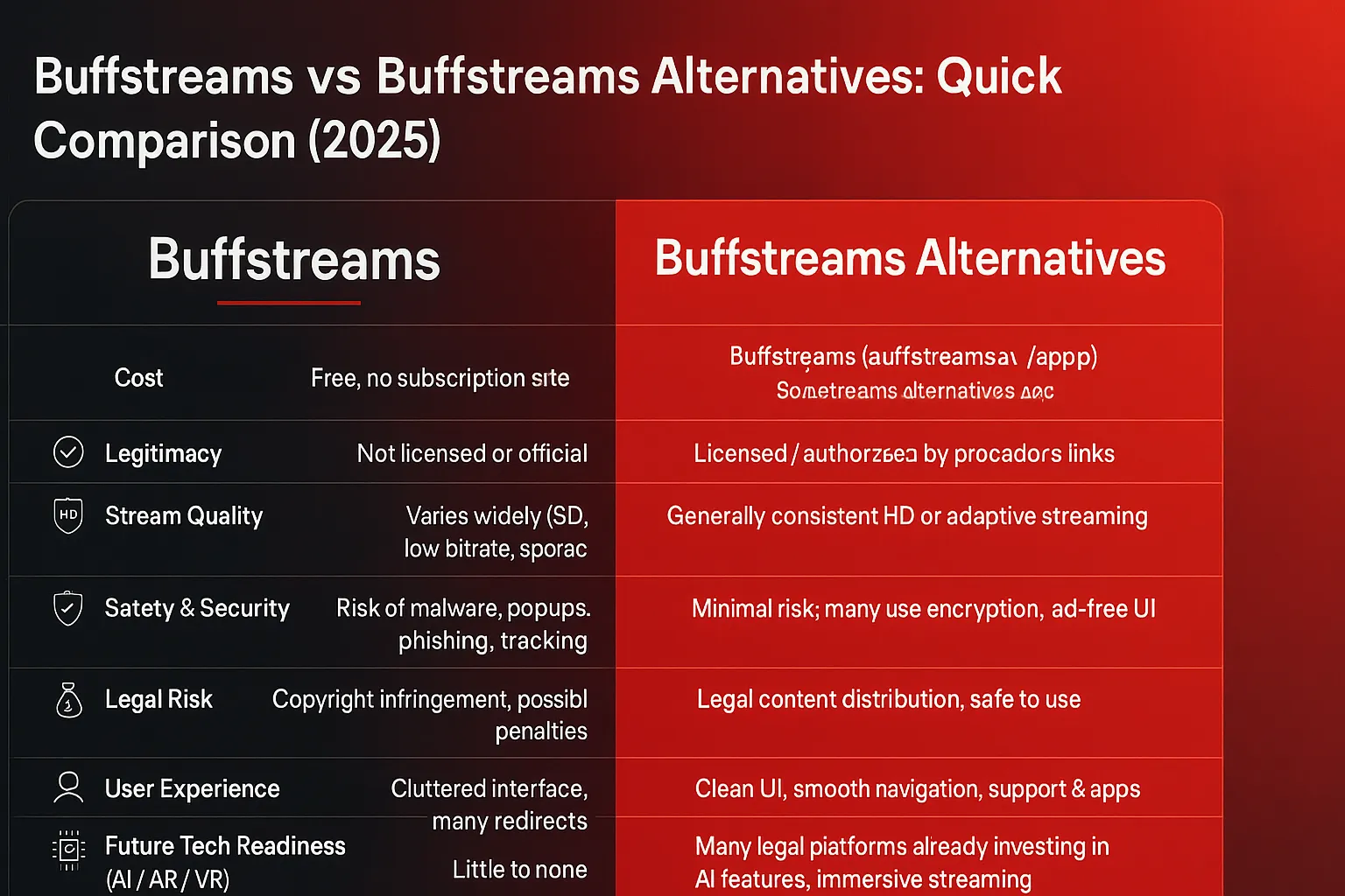 Buffstreams vs Buffstreams Alternatives: Quick Comparison - EuphoriaXR