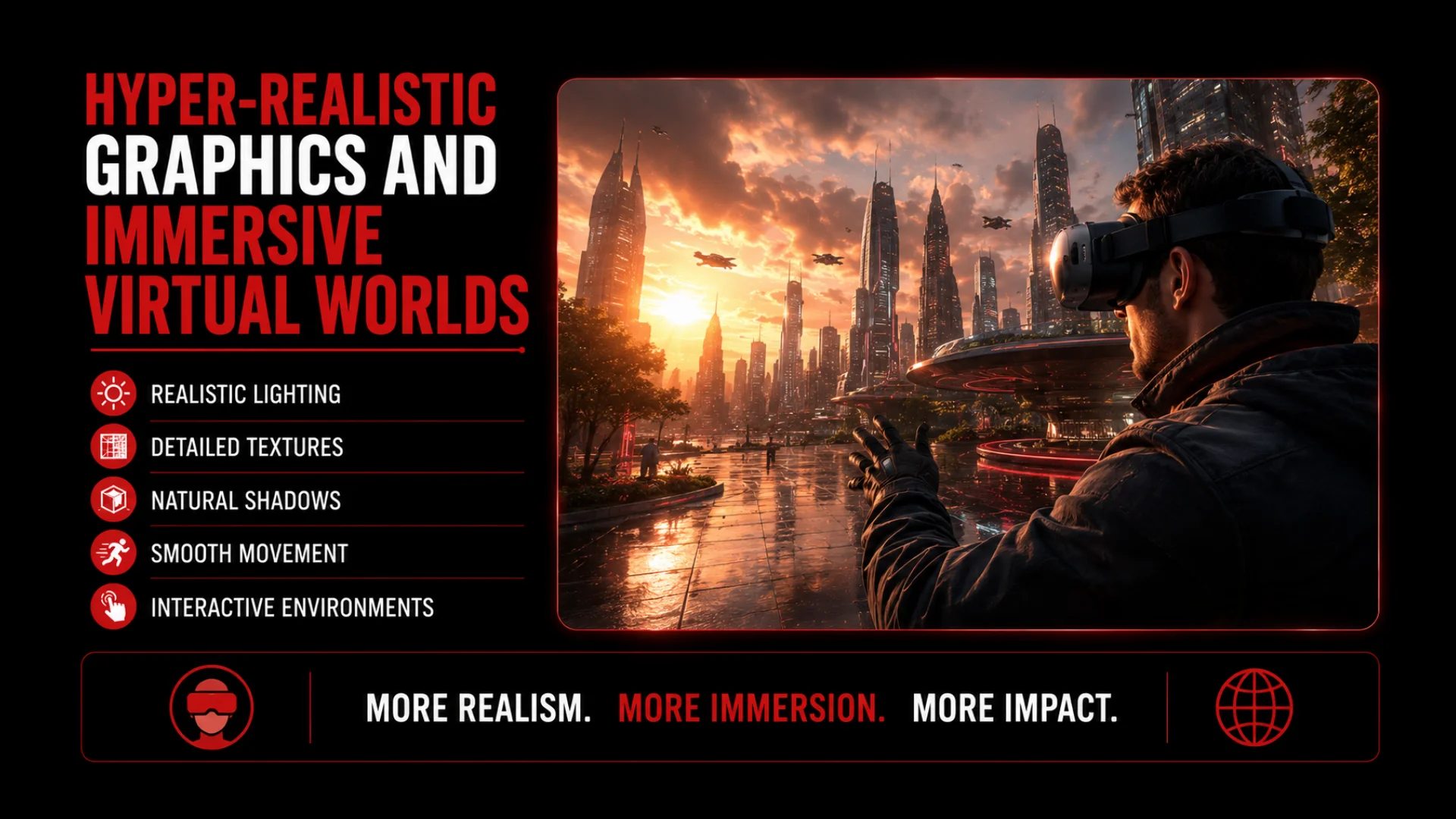 Top Virtual Reality Innovations That Will Dominate the Next 5 Years 5 Hyper Realistic Graphics and Immersive Virtual Worlds - VR Trends & Innovations - Euphoria XR